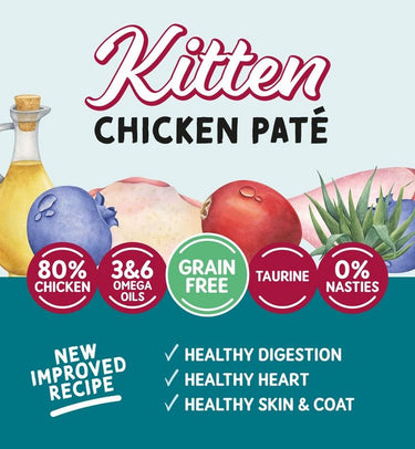 Naturo Grain-Free Kitten Chicken Pate Cat Food Pouches 3oz(85g)