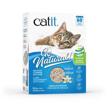 Catit Go Natural! Pea Husk Mix Multi-Cat Clumping Cat Litter - Vanilla - 6.4 kg