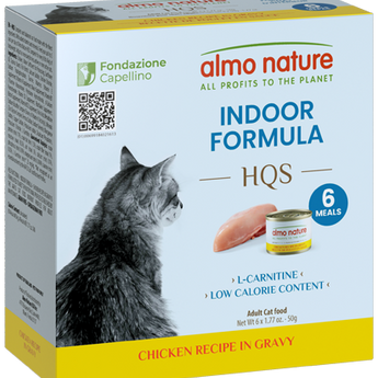 Almo Nature HQS Indoor Cat Food - Chicken Recipe In Gravy 6x50gr