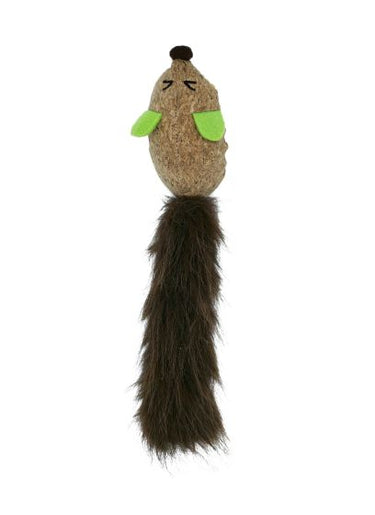 Bud'Z Cat Toy With Catnip Tube Mouse With Silky Tail, Cork Cat 10"
