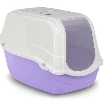 Bergamo Romeo Litter Pan With Top Lilac Cat 57x39x41cm