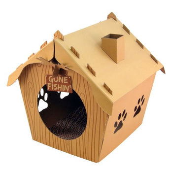 Companion Gear Holiday Log Cabin Cat Scratcher House Small/Medium Cat