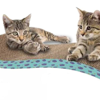 SIMONS Corrugated Wave Scratcher Pair w/Catnip – Medium 17 X 8.25 X 2.75 in