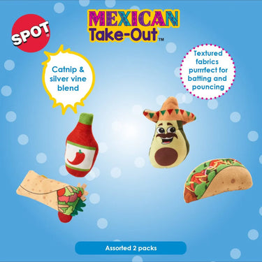 Spot® Mexican Take Out Assorted Cat Toy 2 Pack