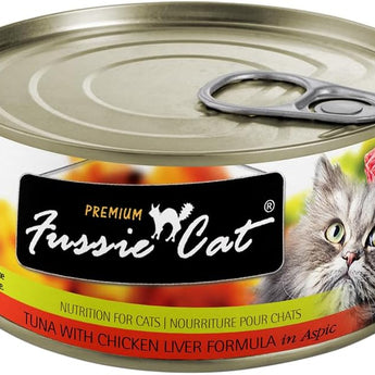 Fussie Cat – Premium Tuna with Chicken Liver Formula in Aspic – 2.82 oz