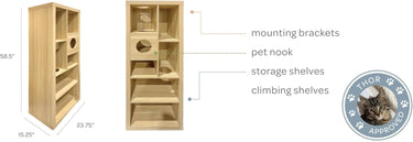4 Cats & Dogs Cliff Jr. Pet Shelf - Oak SALE
