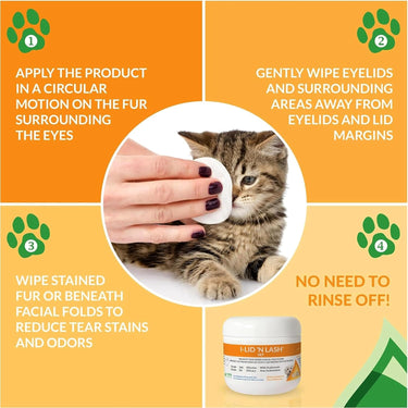 i-Med Animal Health Lid N' Lash Tear Stain Wipes 60 Count