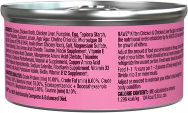 RAWZ® Kitten Chicken & Chicken Liver Wet Cat Food 2.8 oz