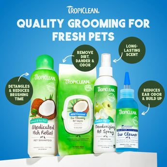 TropiClean Mild Coconut Dog & Cat Ear Cleaning Wipes 50ct