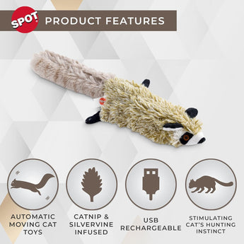 Spot® Flippin' Skinneeez™ Raccoon Cat Toy