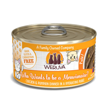 Weruva Who wants to be a Meowionaire? Chicken & Pumpkin Dinner New Paté!