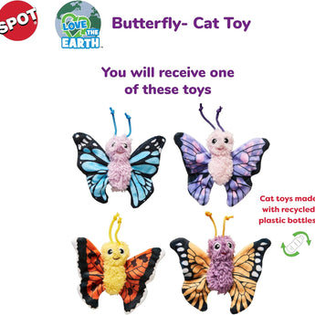 SPOT® Love The Earth Butterfly Asosrted 4" Cat Toy