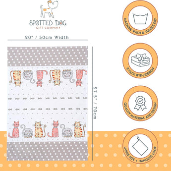 Spotted Dog Tea Towel - Happy Cats Set of 2 SALE