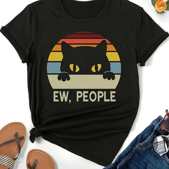 Women's T-Shirt "Ew, People" Black SALE