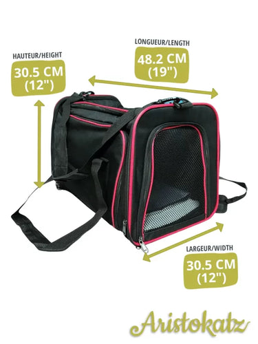 Aristokatz Black & Red Expandable Soft Carrier