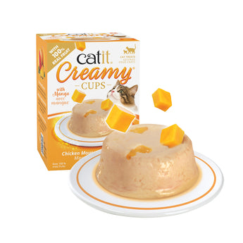 Catit Creamy Cups - Chicken Mousse with Mango - 4 x 25g SALE