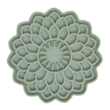 Dexypaws Blossom Flower Enrichment Licking Mat, Sage Green for Cat or Dog (NEW)