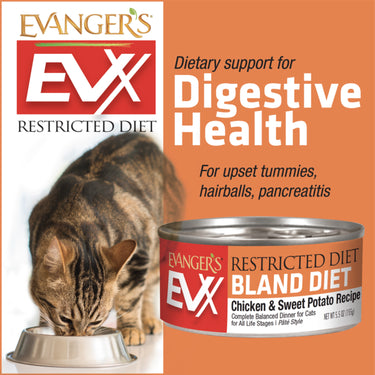 Evanger's EVX Restricted Diet Bland Diet - Chicken & Sweet Potato Cat Food 5.5 oz