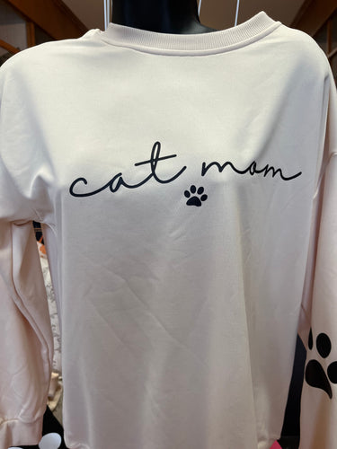 Sweatshirt “Cat Mom” Black