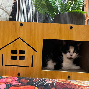 SIMONS Corrugated Luxe Cat Chateau w/Catnip – House 21.5 X 12 X 11 in