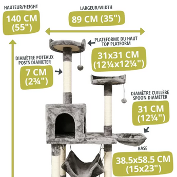 Aristokatz Gray 55″ (140 cm) Small Cat Tree