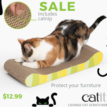 Catit Style Patterned Cat Scratcher with Catnip - Jungle Stripes - Lounge SALE (NEW)