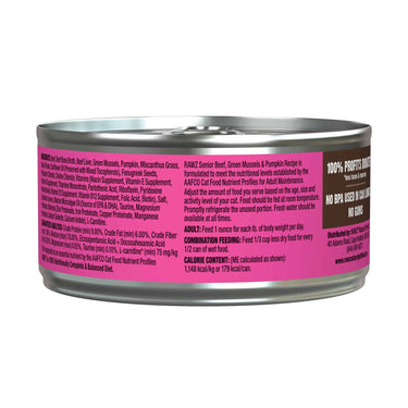 RAWZ® Senior Beef, Green Mussels & Pumpkin Wet Cat Food 5.5oz