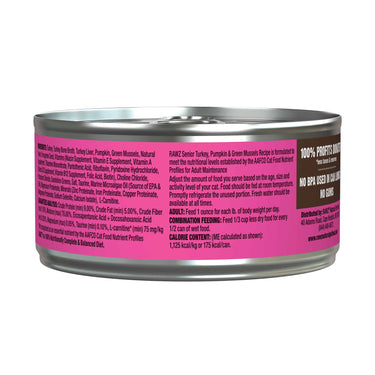 RAWZ® Senior Turkey, Pumpkin & Green Mussels Wet Cat Food 5.5oz
