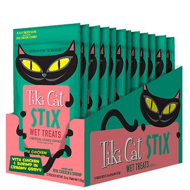 Tiki Cat® STIX™ Chicken & Shrimp in Creamy Gravy Cat Treat 3oz (NEW)