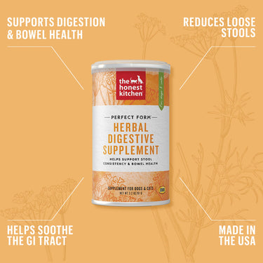 Honest Kitchen Perfect Form 3.2 oz - Herbal Digestive Supplement for Dogs & Cats