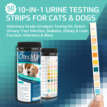 CheckUP Pet Wellness Urinalysis Testing Kit 10 in 1 Urine Testing for Cats & Dogs