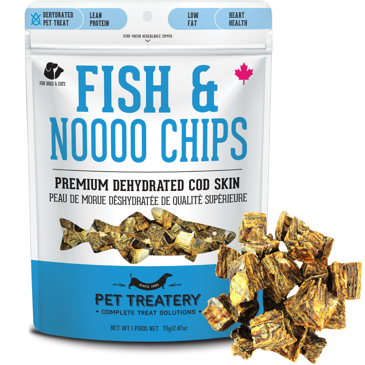 Pet Cod Fish Granville Dehydrated Treats for Pets, Fish and Noooo Chips Cod 70g ...