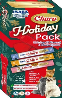 Inaba Cat Holiday Pack Tuna, Chicken & Salmon Plus Churu Spoon