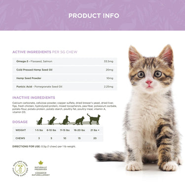 True Leaf™ Hairball Support Chews for Cats 50gm