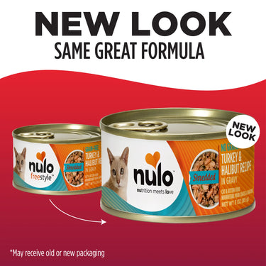 Nulo Wet Food FreeStyle Cat Shredded Turkey & Halibut in Gravy Recipe 2.8 oz