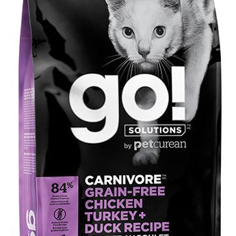 Go! Carnivore Grain Free Chicken Turkey Duck  Dry Cat Foods