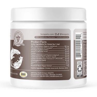 Fera Pets – Liver Support for Dogs & Cats, Powder – 60 Servings