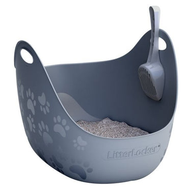 LitterLocker Litter Box with Scoop - Grey
