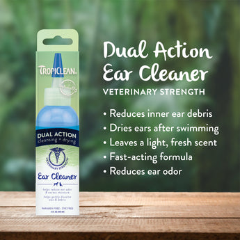 Tropiclean Dual Action Pet Ear Cleaner, Solution Soothes Itching & Infection, Vet Recommended 4oz