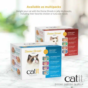 Catit Divine Shreds in Jelly - Chicken Multipack - 12 x 85 g Cans (NEW)