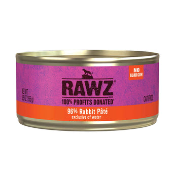 Rawz 96% Rabbit Pate Cat Food 5.5oz (8% Case Discount) - Cats Paradise