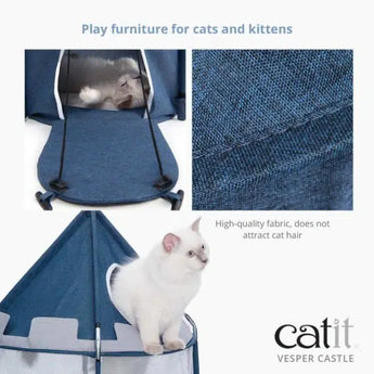 Catit Vesper Rocket - Blue - 50 x 50 x 90 cm (19.6 in x 19.6 in x 35.4 in) - Cats Paradise