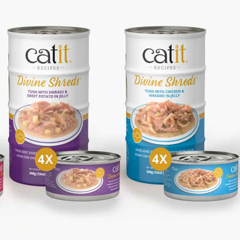 Catit Divine Shreds in Jelly – Tuna – 4 Pack - 4 x 85 g Cans
