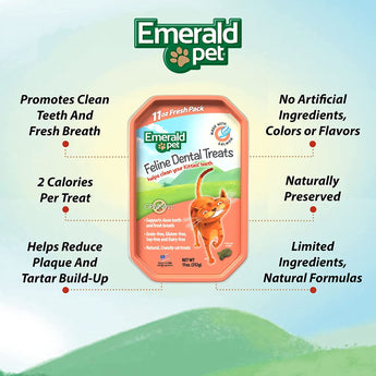 Emerald Pet Feline Dental Treats Salmon Tub 11 oz