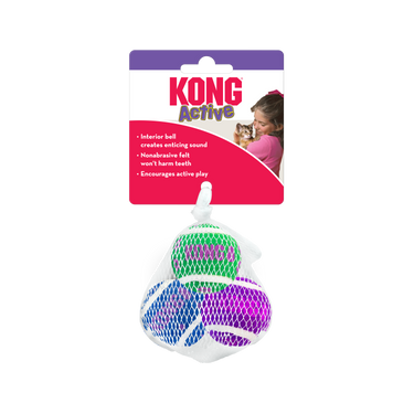 Kong Cat Active Tennis Balls w / Bells Cat Toy
